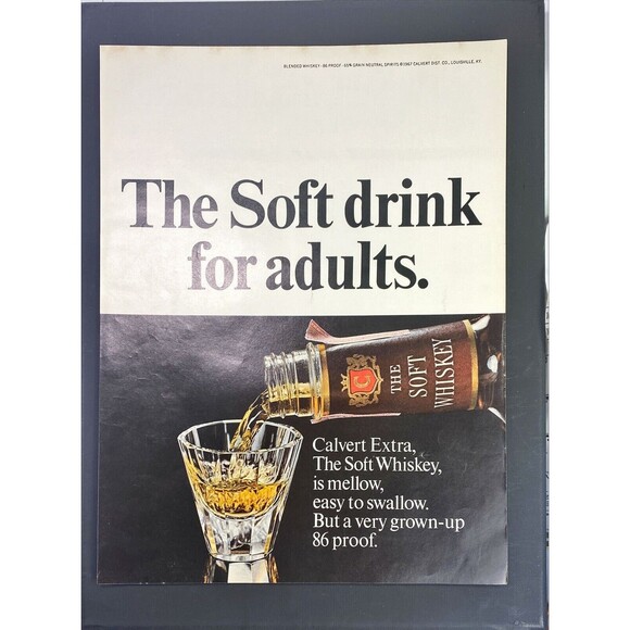 Calvert "The Soft Whiskey: The Soft Drink for Adults" Vintage Print Ad 1967 - Picture 3 of 3